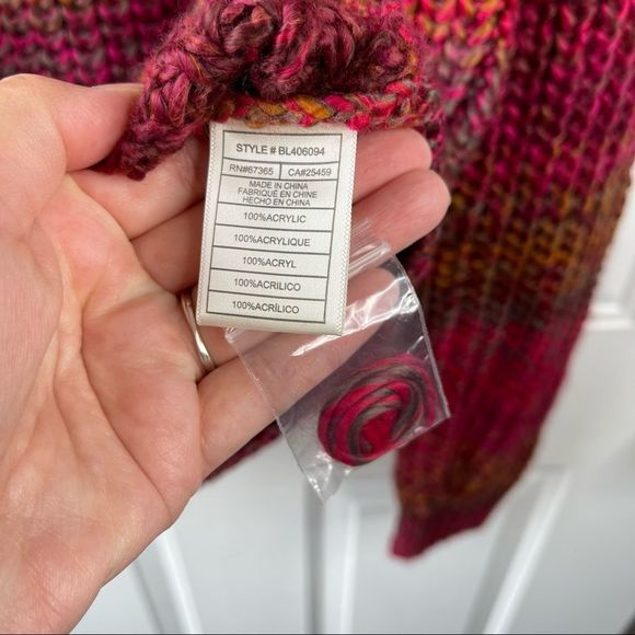 BB Dakota Multi Color Ombré Open Weave Women’s Sweater Size Medium - Picture 5 of 11